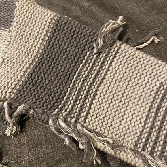 Anthropologie | Cashmere grey stripe distressed v-neck sweater NWT size XS - Picture 7 of 10